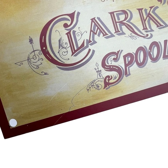 Clark’s O.N.T. Spool Cotton Rectangle Tin Sign 13x9 Replica - Picture 4 of 6